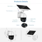 دوربین مینی اسپیددام سیمکارتی 2مگاپیکسل با پنل خورشیدی v380pro دید در شب رنگی - تصویر 5