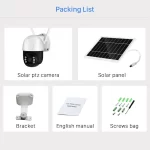 دوربین مینی اسپیددام سیمکارتی 2مگاپیکسل با پنل خورشیدی v380pro دید در شب رنگی - تصویر 3