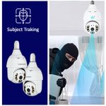دوربین لامپی 4مگاپیکسل سیم کارت خور چرخشی V380 دید در شب رنگی وارم لایت - تصویر 4
