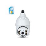 دوربین لامپی 4مگاپیکسل سیم کارت خور چرخشی V380 دید در شب رنگی وارم لایت - تصویر 5