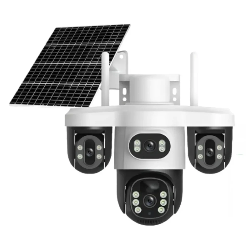 دوربین چرخشی سیمکارتی با پنل خورشیدی 3 لنزه 5مگاپیکسل V380 Pro