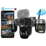 دوربین مینی اسپیددام چرخشی 4 لنز سیمکارتی 5مگاپیکسل آژیردار Okam Pro دید در شب رنگی