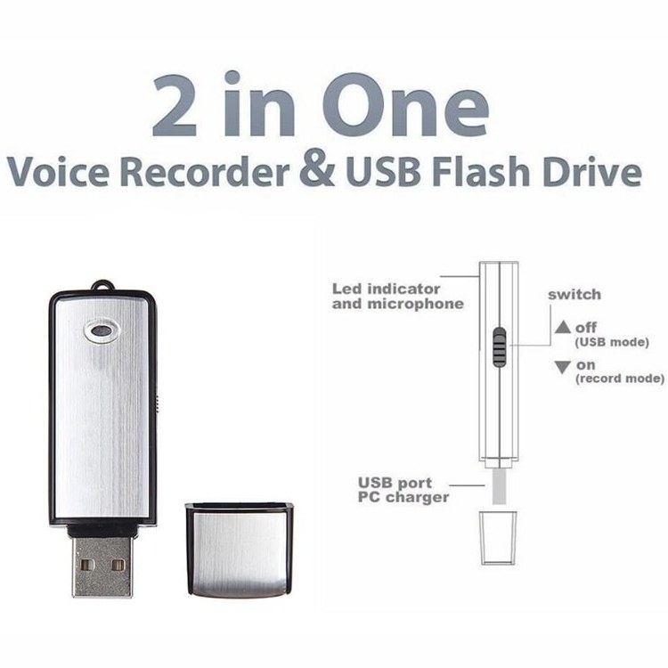 دستگاه ضبط صدای مینیاتوری مدل USB ظرفیت 16 گیگ دستگاه ضبط صدای مینیاتوری مدل USB ظرفیت 16 گیگ
