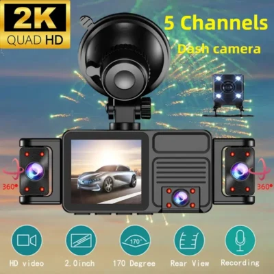 دوربین ثبت وقایع خودرو 5 لنزه 2K وای فای دار مدل PS-5L2