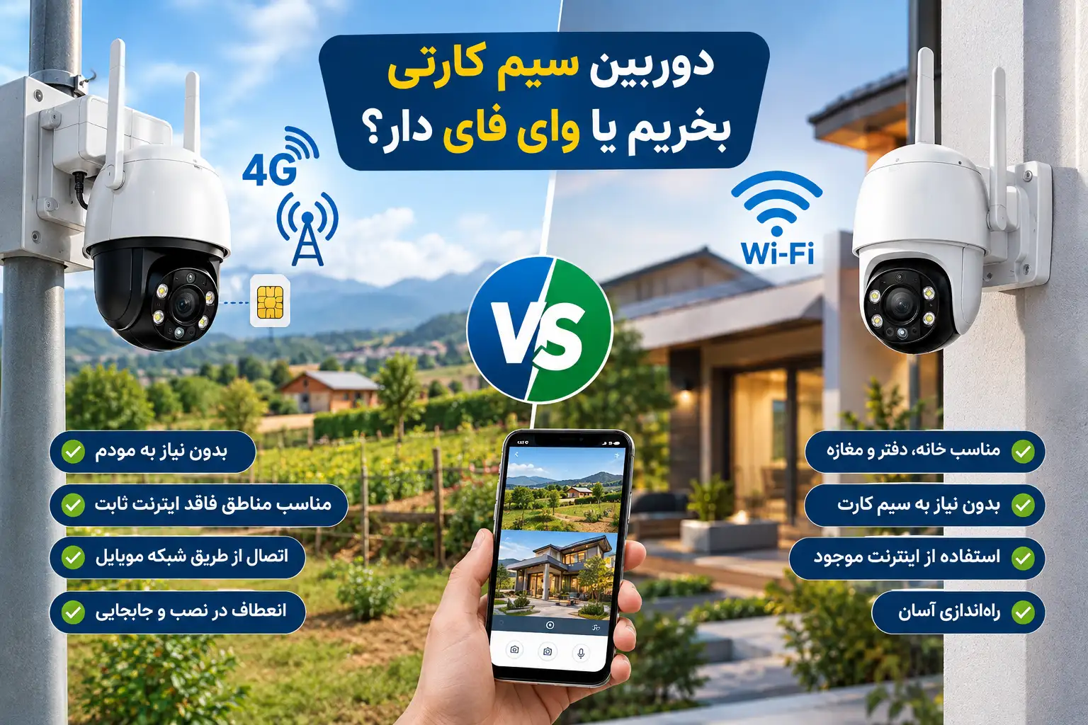 کدام دوربین بهتر است، سیم کارتی یا وای فای