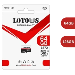 کارت حافظه میکرو لوتوس 64گیگ،128گیگ، استاندارد U3 A2 مدل 667X