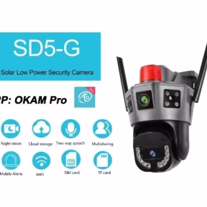 دوربین سیمکارتی چرخشی مدلSD5-4G (مشکی) دو لنزه okam-pro