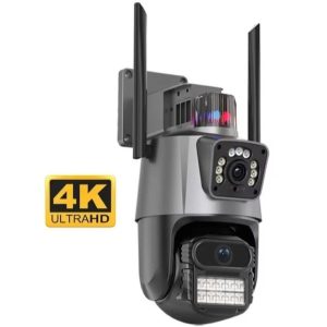 دوربین بی‌سیم سیم‌ کارت‌ خور دو لنزه چرخشی V380 Pro 4K